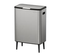 mVm Poubelle Cuisine 65L, avec Tri Sélectif Intégré, Comprend Seau Amovible, en Acier Inoxydable, Anti-traces de doigts, Support Détachable, Facile à nettoyer, Idéal pour Cuisine, Bureau et Salon