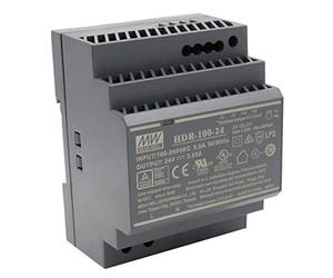 MW Mean Well HDR-100-24 AC-DC Ultra Slim DIN Rail Adaptateur CV Noir