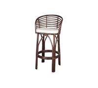 MWlab Tabouret haut en bambou et rotin avec un style tropical - modèle 026 - marron