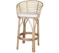 MWlab Tabouret haut en bambou et rotin avec un style tropical - modèle 026 - naturel G