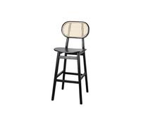 MWlab Tabouret haut en bois avec un style bistrot - modèle 068 - noir