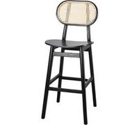 MWlab Tabouret haut en bois avec un style bistrot - modèle 068 - noir