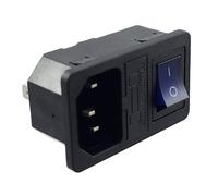 MWMS Connecteur C-14 pour appareils à froid avec interrupteur bleu et fusible 10 A/250 V