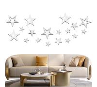 MWUMRCM Stickers Étoile Muraux,30 Pièces Réglage Miroir Acrylique Amovible Sticker Mural Decal Maison Décoration, 3D Stikers Murals Decoration pour Salon Chambre Bureau