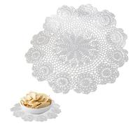 MWZBTG Napperon Table Tressée Blanc Napperon Napperons en Dentelle Crocheté À La Main Table 35-40 Cm
