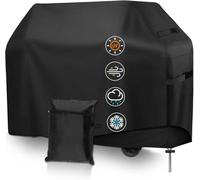 MWZEAUL Housse de Barbecue Exterieur,Bâche de Protection BBQ Résistante de 210D Oxford, Cordon de Serrage, Anti-l'eau, Coupe-Vent,Anti-UV, Antipoussière, Housse Plancha Exterieur 147x61x117cm