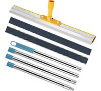 MXBAOHENG Raclette Dentée Aciers Inoxydables 56cm Lames de rechange avec dents de 3 mm & 5 mm de hauteur Perche Telescopique 160 cm Rouleau Debulleur Ragreage