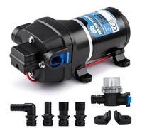 Mxmoonant 12V DC Pompe à eau Automatique, 2.4Bar, 95W, 12.5L/Min, Auto-amorçage, Protection Contre les Surcharges, Pompe Membrane pour Caravane, Camping Car, Bateau, Lavage, Irrigation, Circulation