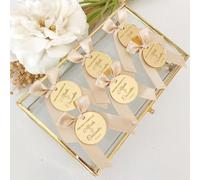 MXN Lot de 30 étiquettes en acrylique avec effet miroir - Personnalisable - Pour mariage, fiançailles, anniversaire, Noël, baptême