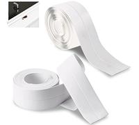 MXSTORY 2 pcs Bande Etancheite Autocollante Imperméable, Ruban Anti Moisissure Salle de Bain, Joint Evier Cuisine, Pour Cuisine, Salle de Bain, Toilettes, Portes et Fenêtres, Coins, Murs, blanc