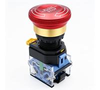 mxuteuk 22mm Metal Latching Emergency Stop Push Button Switch e Stop Button Emergency Shut Off Switch 1NO 1NC 600V 10A LA38A-11ZS/A-DT Y