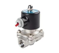 MXXDMOPD Électrovanne électrique pneumatique normalement fermée en Acier Inoxydable 304, 1/4", 3/8", 1/2", 3/4", 1", 1-1/2", BSPT Femelle, 12 V, 24, 110, 220, 1,25 Pouce(Bspt Female-ac220v,1.25 inch)