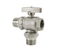 MXXDMOPD Raccord Union Femelle/mâle en Laiton nickelé, 3 Voies, 1/2", 3/4", 1", for plomberie, Eau et Vapeur(0.5 inch)