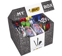 BIC Boîte My BIC Box – 124 produits d'écriture: 75 stylos‑bille, 24 porte‑mines, 8 correcteurs