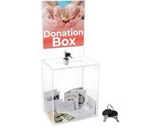 My Charity Boîtes - Grande boîte Donation - Ballot Box - Boîte à suggestions - Acrylique - Pointe Coffret avec grande zone d'affichage