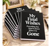 My Final Wishes Planner End of Life Estate Organiseur Notebook 20,3 x 12,7 | Pages à spirales avec inscription « When I Am Gone » pour adultes, personnes âgées, familles