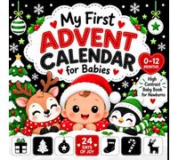 My First Advent Calendar for Babies: High Contrast Baby Book for Newborns 0-12 Months with Heartwarming Short Poems | 24 Cute Black and White Christmas Illustrations