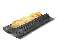 My Home - Lot de 2 plaques de cuisson pour baguettes, pizza en bande ou petits pains