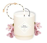 MY JOLIE CANDLE - Bougie Bijou Parfumée Fleur de Cerisier - Bracelet doré en acier inoxydable avec perles noires - Cadeau parfait pour Noël et anniversaire - Cire à base végétale - Made in France