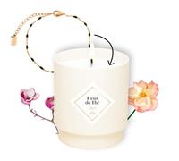 MY JOLIE CANDLE - Bougie Bijou Parfumée Fleur de Thé - Bracelet doré en acier inoxydable avec perles noires - Cadeau parfait pour Noël et anniversaire - Cire à base végétale - Made in France