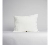 My Linen Home - Taie d'oreiller 65x65, Lot de 2 en Lin & Coton, Housse Coussin Blanc Lait, Taie Oreiller Hypoallergénique & Toutes Les Saisons, Taies d'Oreillers 150 g/m2