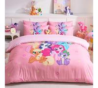 MY LITTLE PONY Ensemble de literie 2/3 pièces, motif de dessin animé mignon, confortable & respirant, doux pour la peau, doux & résistant au boulochage, décoration de chambre, comprend 1 housse de cou