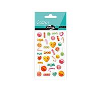 MY MANDARINE 560429C - GOMMETTES 3D Cooky - 8 planches 12x8 cm - 225 stickers - PERMANENT