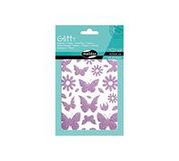 MY MANDARINE AE101O Glitty 4 planches 66 stickers Papillons/Fleurs Violet