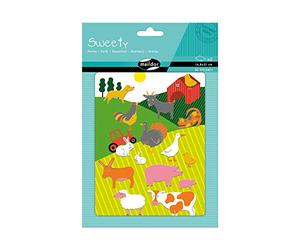 MY MANDARINE AE128O Sweety 2 planches 30 stickers feutrine Ferme