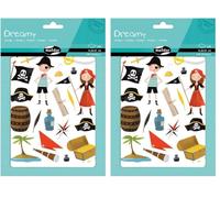 MY MANDARINE AE136O - GOMMETTES Dreamy - 6 planches 14,8x21cm - PIRATES (138 stickers) (Lot de 2)