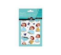 MY MANDARINE AE151C - GOMMETTES Puffy - 1 planche 10,5x16 cm - EFFET 3D PAILLETÉ - PRINCESSES (21 stickers)