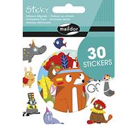Maildor Gommettes Sticky AE176C - 30 stickers prédécoupés animaux déguisés