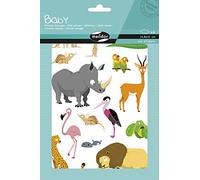 MY MANDARINE AE228C -GOMMETTES Baby - 6 planches 14,8 x 21 cm - À parti de 2 ans - ANIMAUX SAUVAGES (72 stickers)