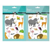 MY MANDARINE AE228C -GOMMETTES Baby - 6 planches 14,8 x 21 cm - À parti de 2 ans - ANIMAUX SAUVAGES (72 stickers) (Lot de 2)