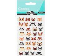 MY MANDARINE CY032O Cooky 1 planche 32 stickers Têtes de chats
