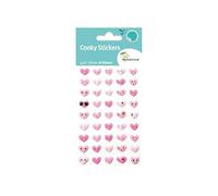 MY MANDARINE CY057Opack - GOMMETTES 3D Cooky - LOT DE 10 planches 12x8 cm - 450 stickers - EMOTICONES COEURS