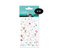 MY MANDARINE CY108Cpack - GOMMETTES 3D Cooky - LOT DE 10 planches 12x8 cm - 410 stickers - NAISSANCE