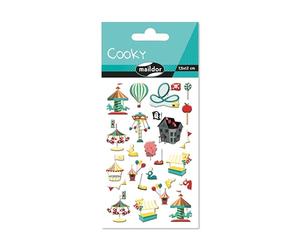 MY MANDARINE CY141Cpack - GOMMETTES 3D Cooky - LOT DE 10 planches 12x8 cm - 280 stickers - FETE FORAINE