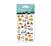MY MANDARINE CY155Cpack - GOMMETTES 3D Cooky - LOT DE 10 planches 12x8 cm - 310 stickers - PATISSERIES
