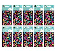 MY MANDARINE CY162Cpack - GOMMETTES 3D Cooky - LOT DE 10 planches 12x8 cm - PHOSPHORESCENTES - 360 stickers - CŒURS