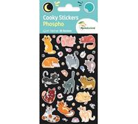 MY MANDARINE CY169Cpack - GOMMETTES 3D Cooky - LOT DE 10 planches 12x8 cm - PHOSPHORESCENTES - 360 stickers - CHATS