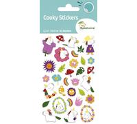 MY MANDARINE CY172Cpack - GOMMETTES 3D Cooky - LOT DE 10 planches 12x8 cm - 32 stickers par planche - Licorne Nature, Pastel