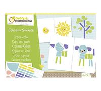 MY MANDARINE KC103C - Une boîte créative EDUCATIV' STICKERS - 18 feuilles pré-imprimées wagon + 16 planches de gommettes - À partir de 3 ans - COPIER/COLLER