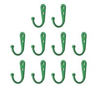 MY MIRONEY Lot de 10 crochets muraux verts de 4,4 x 1,3 cm en alliage de zinc pour accrocher manteau, serviette hapeau, casquette, tasse