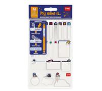 My name is - Set de 66 etiquettes - espace | LEGAMI - ref. STK0003 - 8052694129866 - Bleu - Materiaux mixtes