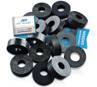 My Plast entretoises - douilles d'écartement pour la construction de terrasses, plaquettes de compensation rondes en plastique, 16 x 6,5 x 14,5 mm, 30 pièces, noir
