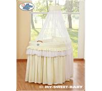 MY SWEET BABY Berceau pour Bébé en Couleur Naturelle avec Support en Bois et Matelas