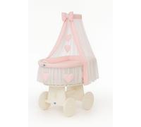 MY SWEET BABY Lit de bébé en fibre naturelle blanche avec baldaquin et matelas PREMIUM