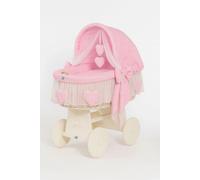 MY SWEET BABY Lit de Bébé en Fibre Naturelle Panier Blanc avec Panier Mobile et Matelas PREMIUM