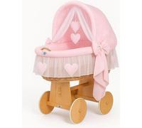MY SWEET BABY Lit de Bébé en Fibre Naturelle Rose avec Toit Mobile et Matelas Premium